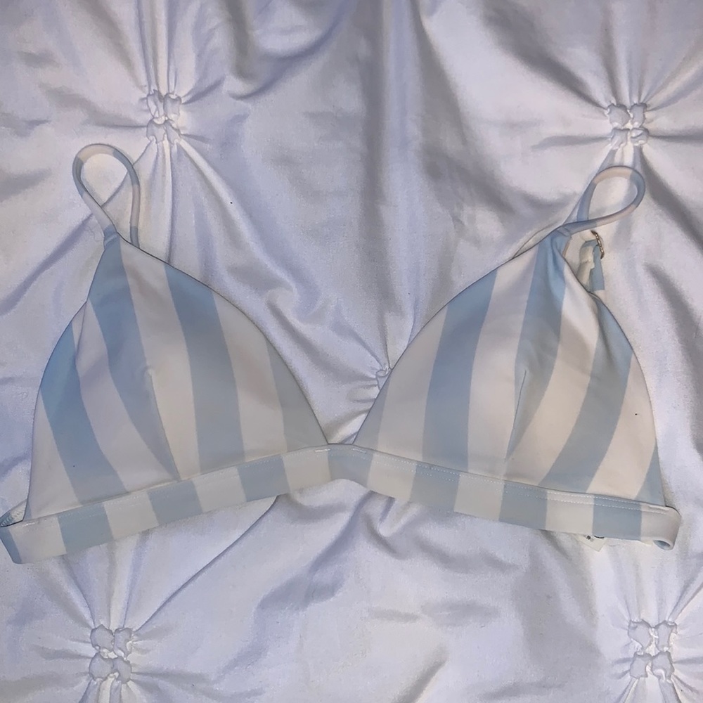 blue striped bathing suit hollister size small
